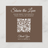 Hochzeits-QR-Code teilt Liebe orangefarbenes Band Begleitkarte (Rückseite)
