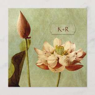 Hochzeits-Quadrat Etude de Fleurs Vintage Einladung