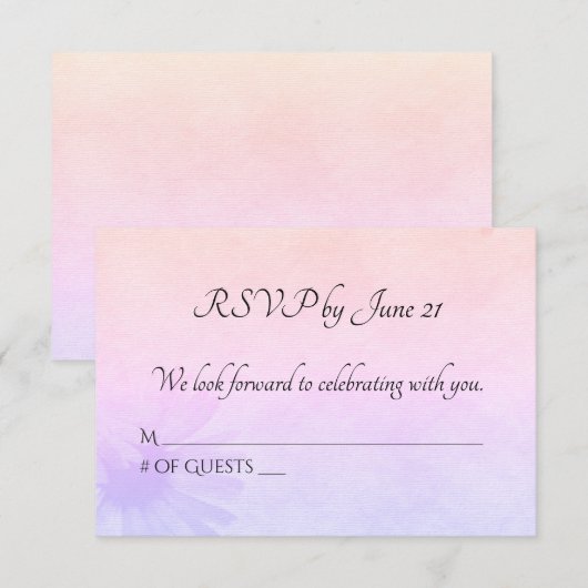 Hochzeits-Rainbow-Daisy-RSVP Einladung (Vorne/Hinten)