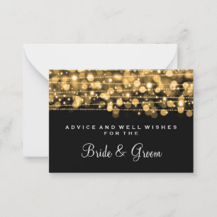 Hochzeits-Ratekarten-Party-Glitzern-Gold Hinweiskarte