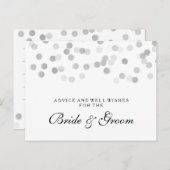 Hochzeits-Ratekarten-silberne Hinweiskarte (Vorne/Hinten)