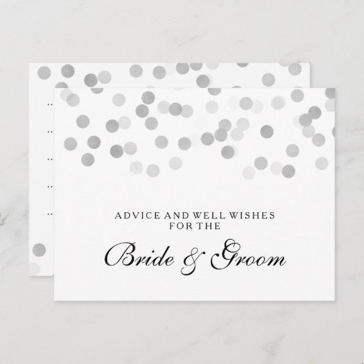 Hochzeits-Ratekarten-silberne Hinweiskarte (Vorne/Hinten)
