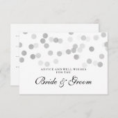Hochzeits-Ratekarten-silberne Hinweiskarte (Vorne/Hinten)