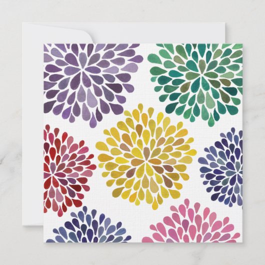 Hochzeits-Regenbogen blüht Einladung nach Maß (Vorderseite)