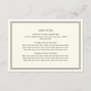 Hochzeits-Richtung kardiert Schwarzweiss-Vintages Begleitkarte