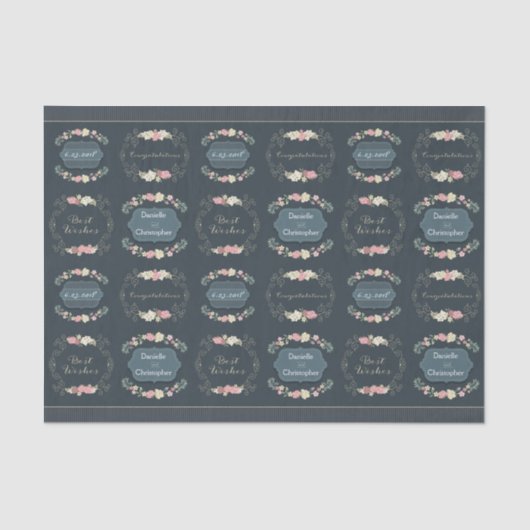 Hochzeits-Rosen-Seidenpapier Seidenpapier (Vorderseite)