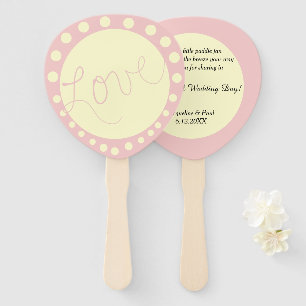 Hochzeits-Rosencreme-Polka-Punkte Personalisiert Fächer