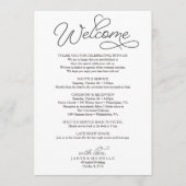 Hochzeits-Route - Hochzeits-willkommener Buchstabe Programm (Vorderseite)