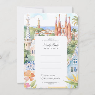 Hochzeits-RSVP-Einladungskarte aus Barcelona Einladung