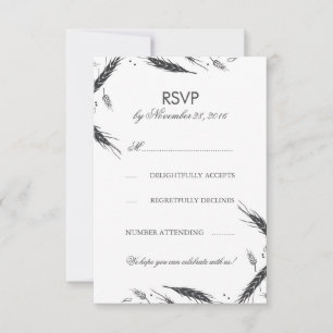 Hochzeits-RSVP im Herbst mit Weizen RSVP Karte