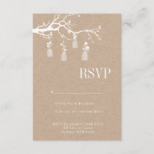 Hochzeits-RSVP im Mason- Glas-Stil