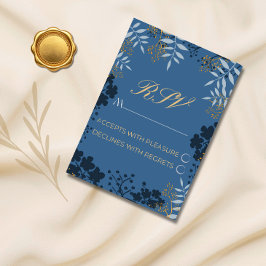 Hochzeits-RSVP-Karte Elegante Blätter Save The Date