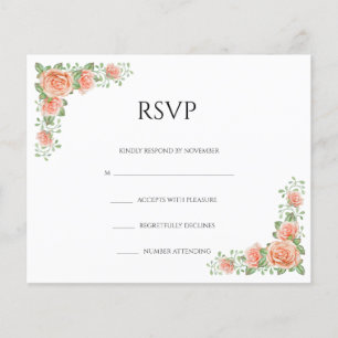 Hochzeits-RSVP-Karte Flyer mit Blumenmotiv