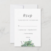 Hochzeits-RSVP-Karte mit botanischem Wildblumen-De
