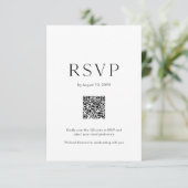 Hochzeits-RSVP-Karte mit QR-Code | Elegante Blumen RSVP Karte (Stehend Vorderseite)