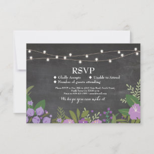 Hochzeits-RSVP-Karten im rustikalen Kreide-Blumens RSVP Karte