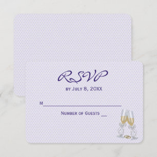 Hochzeits-RSVP Lila Herzen Einladung
