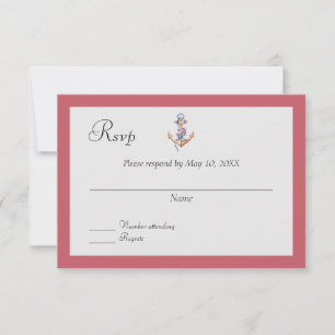 Hochzeits-RSVP mit maritimem Thema RSVP Karte