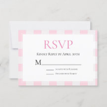 Hochzeits-RSVP mit rosa Büffelkaromuster