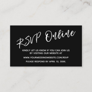 Hochzeits-RSVP Online Casual Handwriting Schwarze Begleitkarte
