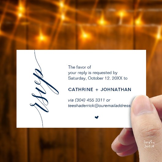 Hochzeits-RSVP per Textnachricht oder E-Mail, Erin Begleitkarte