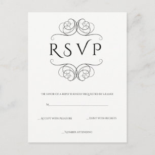 Hochzeits-RSVP-Postkarten mit Vintage-Reben Einladungspostkarte