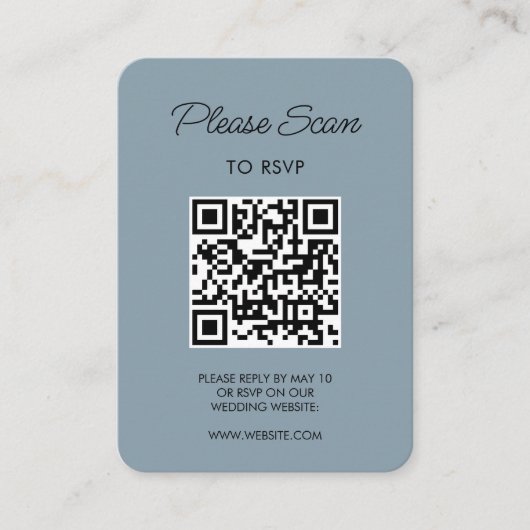 Hochzeits-RSVP-QR-Code modern minimalistisch einfa Begleitkarte (Vorderseite)