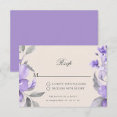 Hochzeits-RSVP-Script Purple Rustic Floral RSVP Karte (Vorne/Hinten)