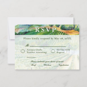 Hochzeits-RSVP-Weinberkarten für Weingut Einladung