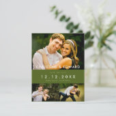 Hochzeits-Save-the-Date-Karte mit Schnappschüssen Save The Date (Stehend Vorderseite)