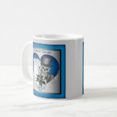 Hochzeits-Schädel - Blau Kaffeetasse (Vorderseite Links)