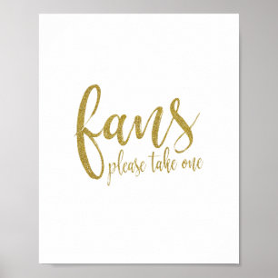 Hochzeits-Schild 'Fans Gold Glitter 8x10' Poster