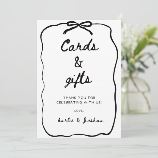 Hochzeits-Schild für Karten und Geschenke (Stehend Vorderseite)