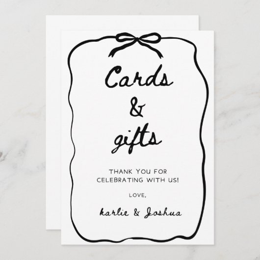 Hochzeits-Schild für Karten und Geschenke (Vorne/Hinten)