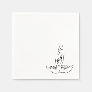 Hochzeits-Schwan-Cocktailserviette Serviette