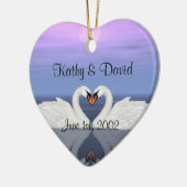 Hochzeits-Schwäne Keramikornament (Links)