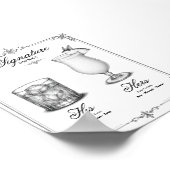Hochzeits-Signature-Drinks His und Hers Poster (Ecke)