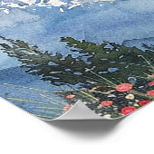 Hochzeits-Sitzplan Bergflorales Smaragdgrün Poster (Ecke)