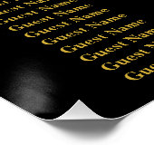 Hochzeits-Sitzplan mit schwarzem Herz und Blumen 8 Poster (Ecke)