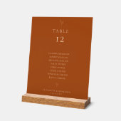 Hochzeits-Sitzplan-Tisch Terrakotta Minimalistisch Acrylschild (Winkel)