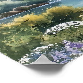 Hochzeits-Sitzplan Waldsee Wildblumen Poster (Ecke)