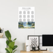 Hochzeits-Sitzplan Waldsee Wildblumen Poster (Heimbüro)