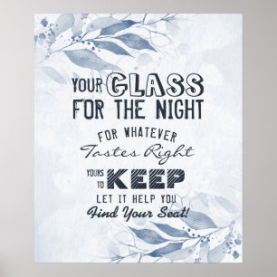 Hochzeits-Sitzplatz-Glas für die Nacht Finden Sie  Poster