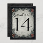 Hochzeits-Skelette schwarz u. graue Tischnummern (Vorne/Hinten)