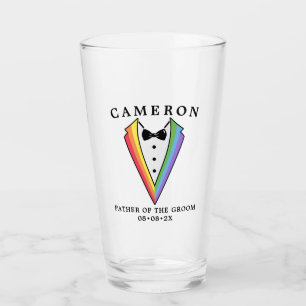 Hochzeits-Smoking Gay LGBTQ+ Vater des Bräutigams Glas
