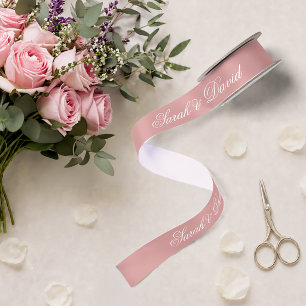 Hochzeits-Staubrose-Elegante Kalligrafie Satinband