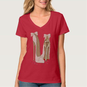 Hochzeits-Stilett-hohes Heels-Kunst-Kleid T-Shirt