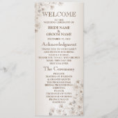 Hochzeits-Tan-Blumen-Herz-Muster Beige Elegant Programm (Vorderseite)