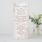 Hochzeits-Tan-Blumen-Herz-Muster Beige Elegant Programm (Stehend Vorderseite)
