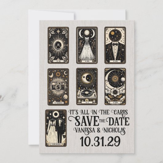 Hochzeits-Tarot Save The Date (Vorderseite)